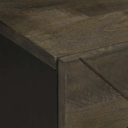 Sängbord svart 40x33x46 cm massivt mangoträ