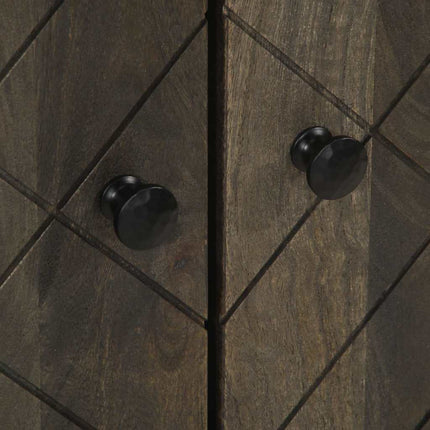 Skänk Svart 60X33X75 Cm Massivt Mangoträ