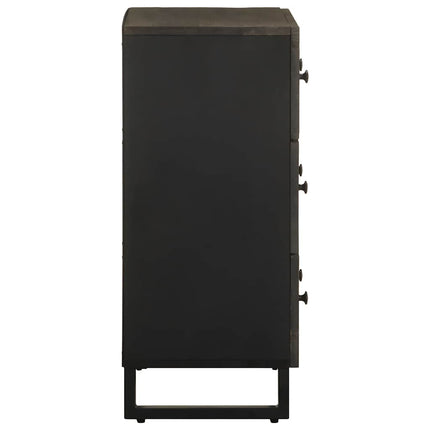 Skänk Svart 60X33X75 Cm Massivt Mangoträ