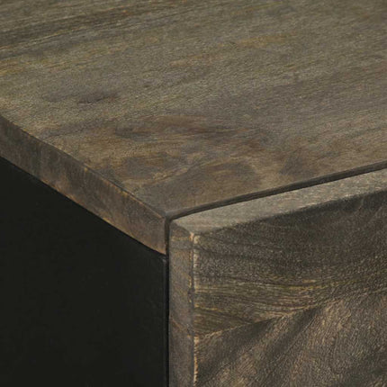 Skänk Svart 60X33X75 Cm Massivt Mangoträ