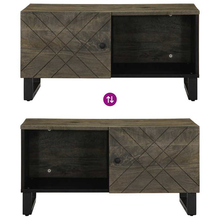 Soffbord Svart 80X50X40 Cm Massivt Mangoträ