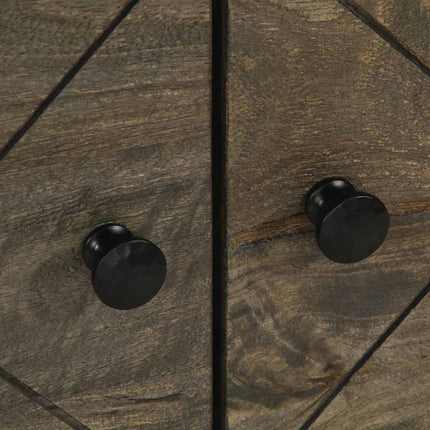 Soffbord Svart 80X50X40 Cm Massivt Mangoträ