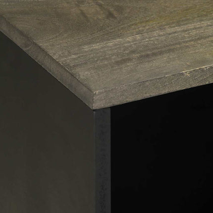 Tv-bänk svart 80x33x46 cm massivt mangoträ