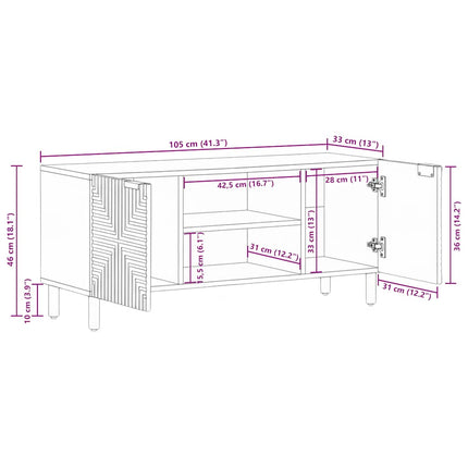 TV-skåp 105x33x46 cm massivt trä akacia