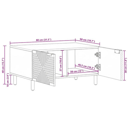 Soffbord 80x50x40 cm massivt trä akacia