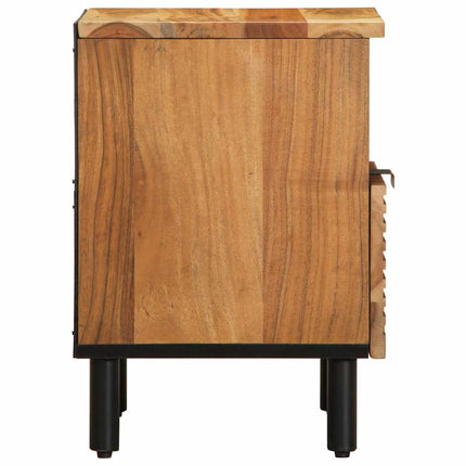 Sängbord 2 st 40x33x46 cm massivt trä akacia