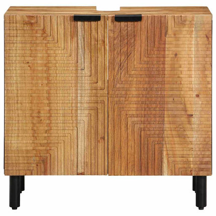 Badrumsskåp med handfat Brun 62 x 33 x 58 cm Massivt mangoträ