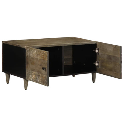 Soffbord ljusgrått 80x50x40 cm massivt trä mango