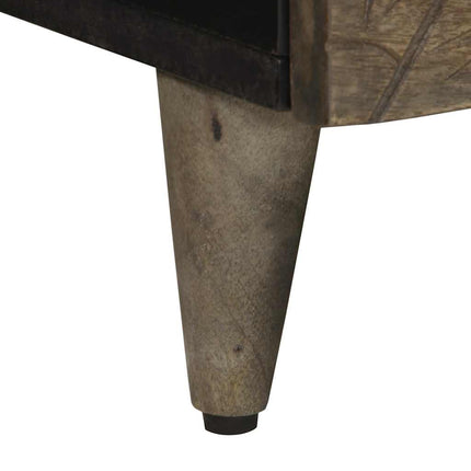 Soffbord Ljusgrått 80X54X40 Cm Massivt Trä Mango