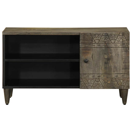 TV-bänk ljusgrå 80x31,5x46 cm massivt trä mango
