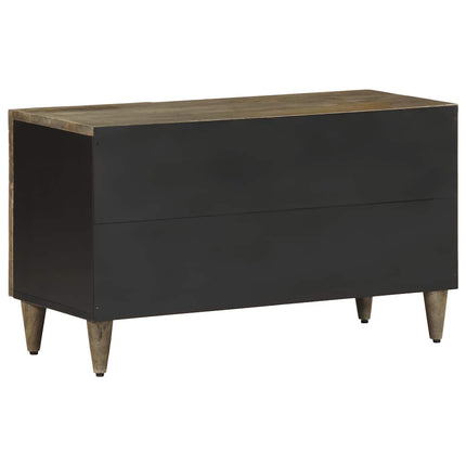 TV-bänk ljusgrå 80x31,5x46 cm massivt trä mango