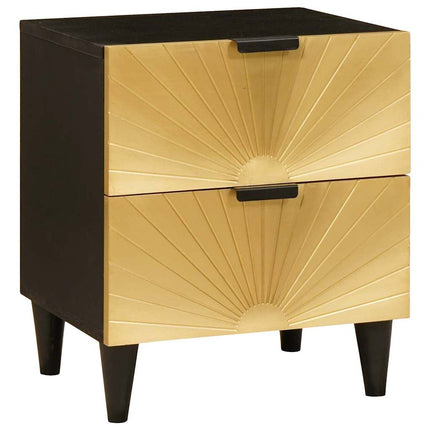 Nattduksbord 2 pcs Svart och Guld 40 x 33 x 46 cm