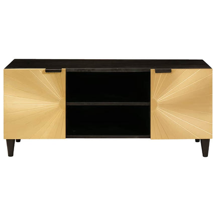 TV-skåp Svart och Guld 105 x 33 x 46 cm Konstruerat trä