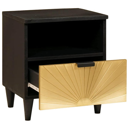 Nattduksbord 2 pcs Svart och Guld 40 x 33 x 46 cm