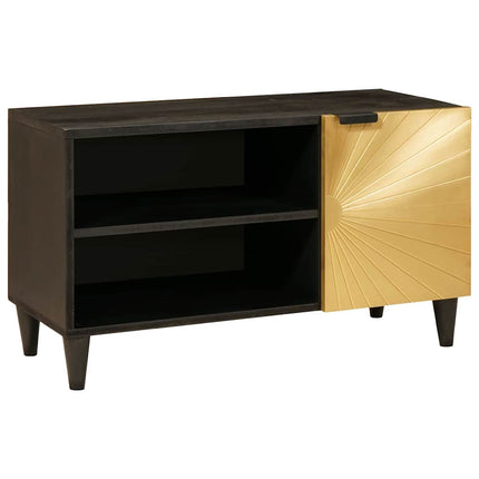TV-skåp Svart och Guld 80 x 33 x 46 cm Konstruerat trä