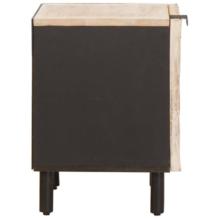 Nattduksbord Vit 40 x 33 x 46 cm Massivt mangoträ