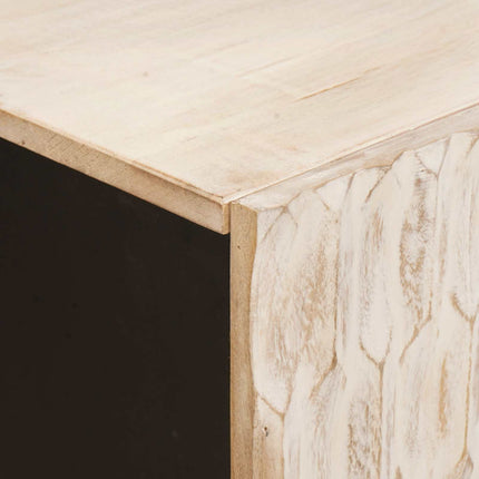 TV-skåp Vit Tvätt Finish 105 x 33 x 46 cm Massivt mangoträ