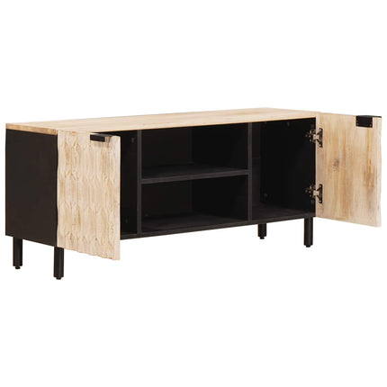 TV-skåp Vit Tvätt Finish 105 x 33 x 46 cm Massivt mangoträ