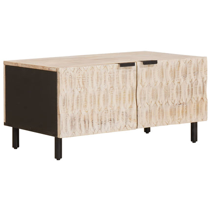 Kaffeebord Vit 80 x 50 x 40 cm Massivt mangoträ