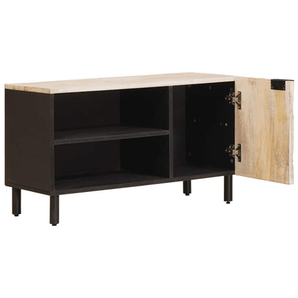 TV-skåp Vit Tvätt Finish 80 x 33 x 46 cm Massivt mangoträ
