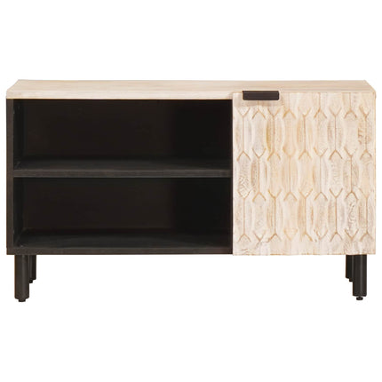 TV-skåp Vit Tvätt Finish 80 x 33 x 46 cm Massivt mangoträ