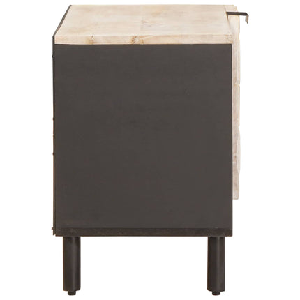 TV-skåp Vit Tvätt Finish 80 x 33 x 46 cm Massivt mangoträ