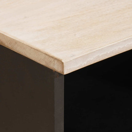 TV-skåp Vit Tvätt Finish 80 x 33 x 46 cm Massivt mangoträ