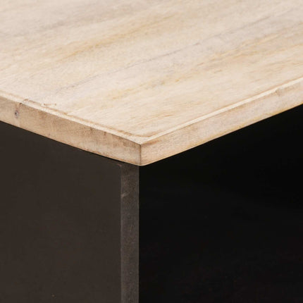 TV-skåp Vit Tvätt Finish 100 x 33 x 46 cm Massivt mangoträ
