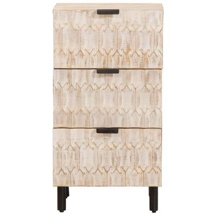 Sideboard Vit Tvätt Finish 40 x 33 x 75 cm Massivt mangoträ