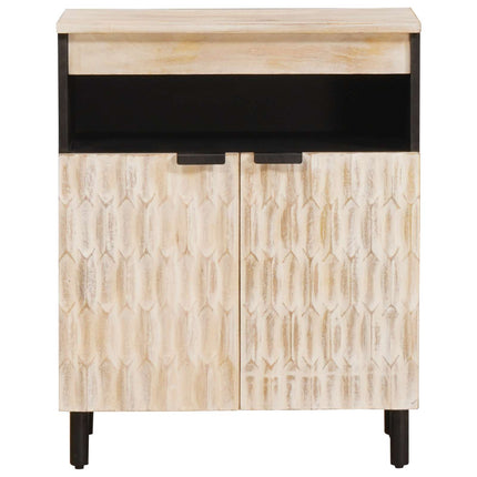 Sideboard Vit Tvätt Finish 60 x 33 x 75 cm Massivt mangoträ