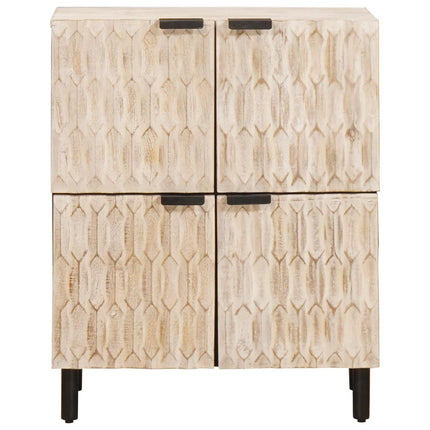 Sideboard Vit Tvätt Finish 60 x 33 x 75 cm Massivt mangoträ