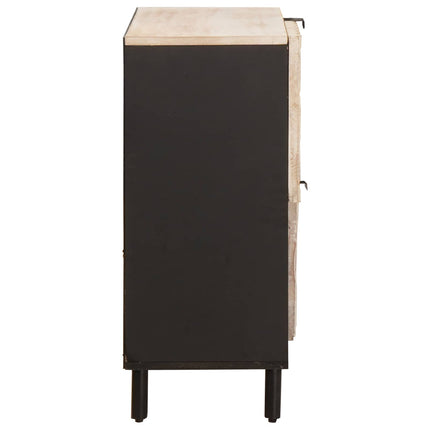 Sideboard Vit Tvätt Finish 80 x 33 x 75 cm Massivt mangoträ