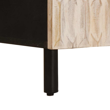 Sideboard Vit Tvätt Finish 90 x 33 x 75 cm Massivt mangoträ