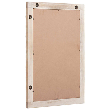 Badrumsspegel med spegel Vit Tvätt Finish 50 x 70 x 2,5 cm