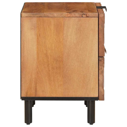Nattduksbord 2 pcs Brun 40 x 33 x 46 cm Massivt mangoträ