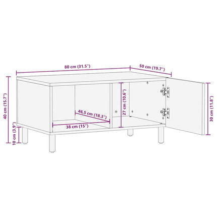 Kaffeebord Brun 80 x 50 x 40 cm Massivt mangoträ