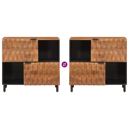 Sideboard Acacia Brun Finish 80 x 33 x 75 cm Massivt mangoträ
