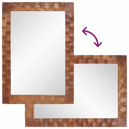 Badrumsspegel med spegel Acacia Brun Finish 50 x 70 x 2,5 cm