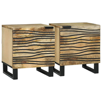 Nattduksbord 2 pcs Naturlig 40 x 33 x 46 cm Konstruerat trä