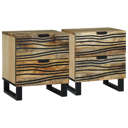Nattduksbord 2 pcs Naturlig 40 x 33 x 46 cm Konstruerat trä