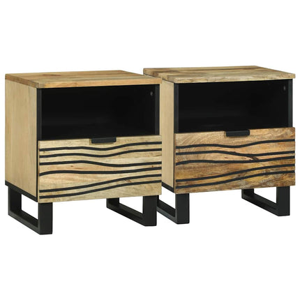 Nattduksbord 2 pcs Naturlig 40 x 33 x 46 cm Konstruerat trä