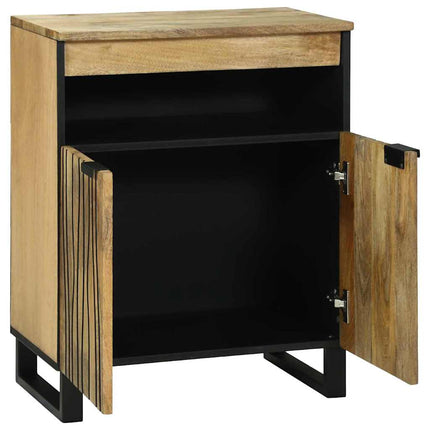 Sideboard med låda Brun 60 x 33 x 75 cm massivt mangoträ