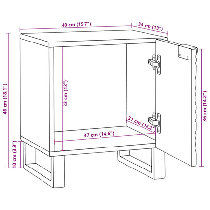 Nattduksbord 2 pcs Vit 40 x 33 x 46 cm Konstruerat trä
