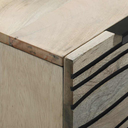 Sideboard med låda Vit 60 x 33.5 x 75 cm Massivt Mangoträ