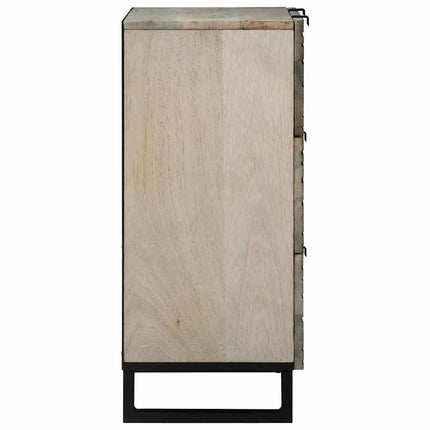 Sideboard med låda Vit 60 x 33.5 x 75 cm Massivt Mangoträ