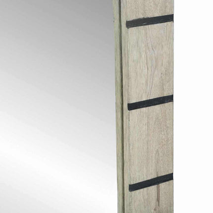 Badrumsspegel Vit 50 x 2,5 x 70 cm Glas och massivt mangoträ
