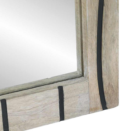 Badrumsspegel Vit 50 x 2,5 x 70 cm Glas och massivt mangoträ