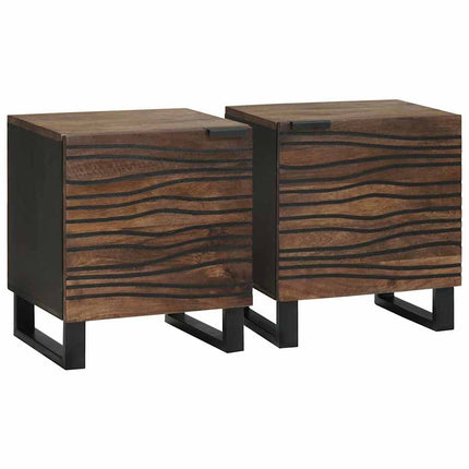 Nattduksbord 2 pcs Valnöt 40 x 33 x 46 cm Konstruerat trä