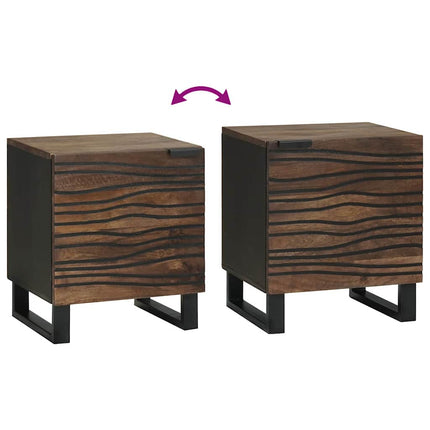 Nattduksbord 2 pcs Valnöt 40 x 33 x 46 cm Konstruerat trä