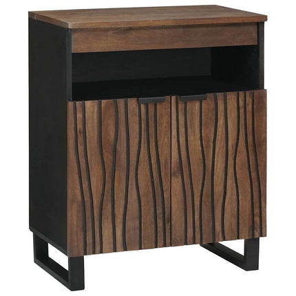 Sideboard med låda Brun 60 x 33 x 75 cm massivt mangoträ